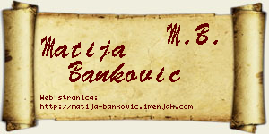Matija Banković vizit kartica